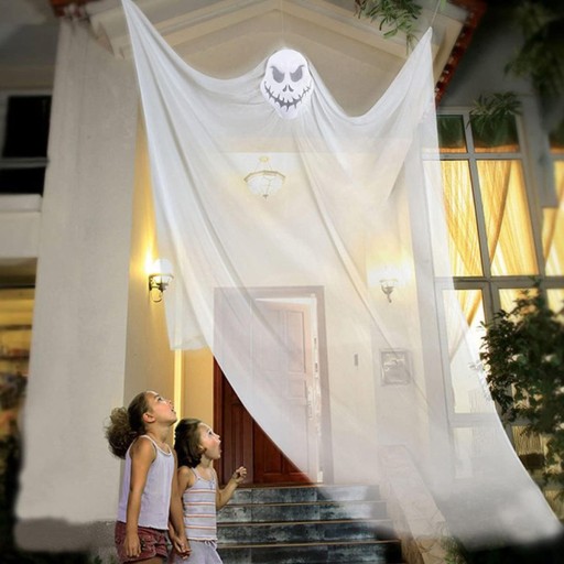 ZÁVESNÁ DEKORÁCIA SKELETOROVÁ HALLOWEENOVÁ MASKA 3,3M*2M