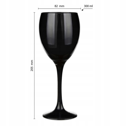 ČIERNE POHÁR NA ČERVENÉ VÍNO PLNÉ 300ML
