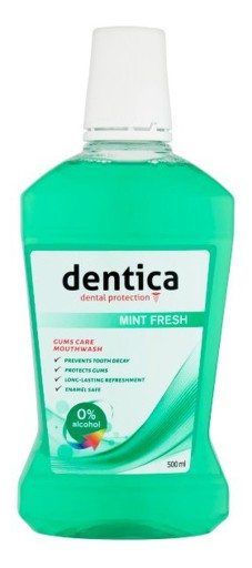 Dentica Mint tekutina na ústnu hygienu 500 ml