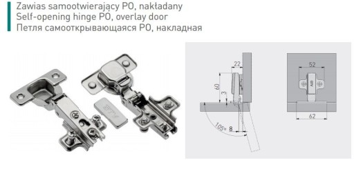 Nábytkový záves, aplikovaný bez pružiny GTV, H-0