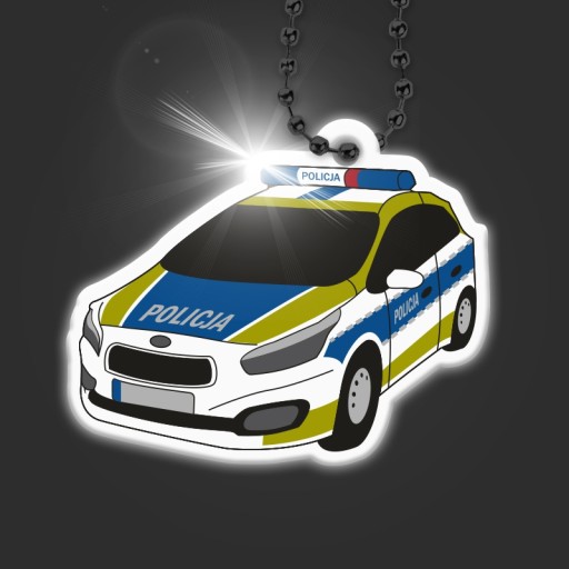 REFLEXNÝ PRÍvesok POLICAJNÉ AUTO POLICAJNÉ AUTO Kľúčenka