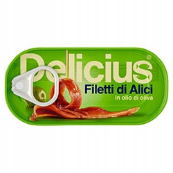 Filety sardel Delicius v olivovom oleji, 46 g