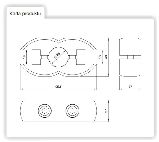 OBOJSTRANNÝ SKLENENÝ KONEKTOR, MATNÁ ČIERNA R-7A/CZ AMIX