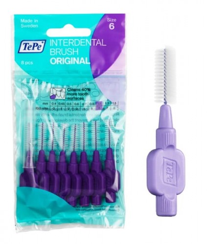 TePe Original žiletky 1,1 mm FIALOVÁ veľkosť 6 - 8 ks