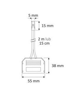 6-BODOVÝ MINI SPLITTER S 2MB ČIERNYM KÁBLOM