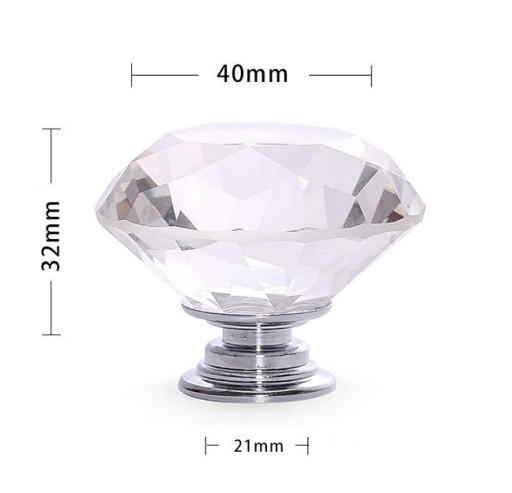 NÁBYTKOVÁ KĽÚČKA CRYSTAL rukoväť 40mm briliant