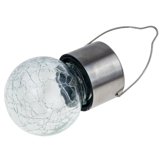 LED SOLARNÁ LAMPA ZÁHRADNÉ SKLENENÉ DEKORATÍVNE ZÁVESNÉ GUĽOVÉ BALKÓNOVÝ HÁK