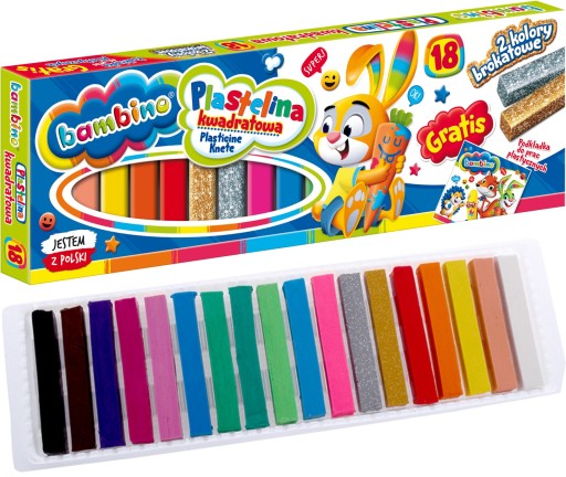 Bambino Štvorcová PLASTIKA 18 farieb + PODLOŽKA