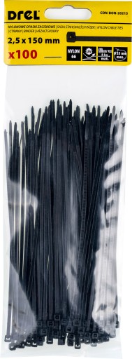 Nylonová sťahovacia páska 2,5x150mm 100 ks