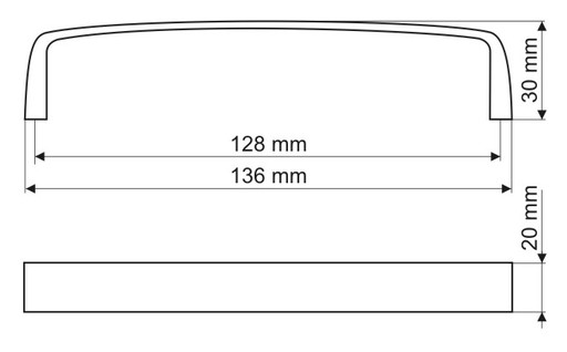 Nábytková úchytka GAMET UZ94, lesklý chróm, 128mm