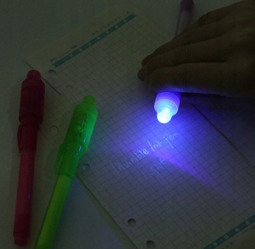 SET 5x NEVIDITELNÉ MAGICKÉ PERO UV LED NEVIDITEĽNÝ SPY