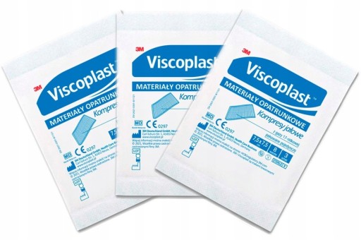 VISCOPLAST STERILNÉ MERAČE KOMPRESY 7,5X7,5 CM 3 KS. x3 BALENIA = 9 KS