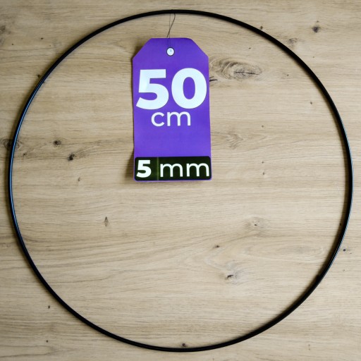 Circle Macrame Ráfik ČIERNA 50 cm 5 mm SILNÝ DRÔT