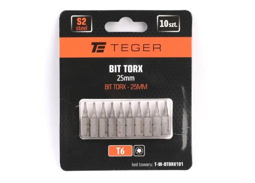 Bit TORX 25 mm/T6 (SADA 10 KS) / TEGER
