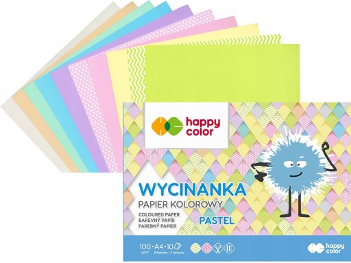 HAPPY FAREBNÝ VÝREZ Blok farebný A4 PASTEL 10 K