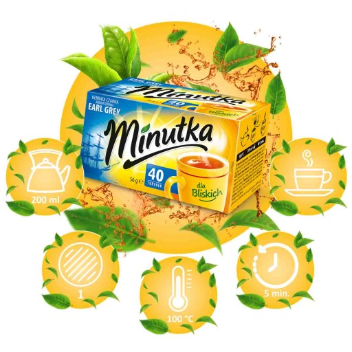 Klasický Earl Grey Express čierny čaj 40T poľský čaj Minutka