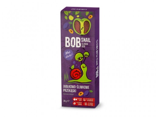 Bob Slimák jablkovo-slivkový ovocný snack bez pridaného cukru 30g