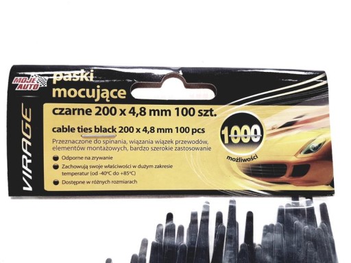 sťahovacia páska 4,8x200 100 ks VIRAGE čierna