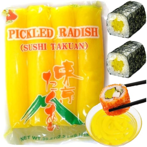 Žltá reďkovka na sushi Oshinko Takuan Daikon Reďkovka 1kg 1000g ÁZIA KUCHYŇA
