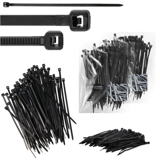 200x sťahovacie pásky Káblové pásky Zipsy 2,5 x 120 mm Silné UV sťahovacie pásky
