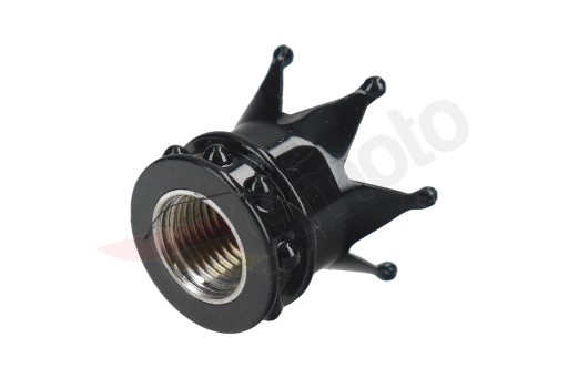Čiapočka ventilu kolesa, korunka, čierna, 1 kus, čiapočka ventilu