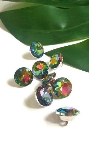 Poťahové gombíky z dúhového krištáľu 18 mm 10 KS