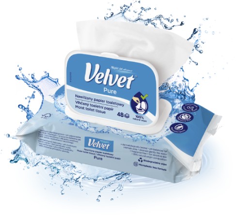 Velvet Pure vlhčený papier 42 ks x 2 bal
