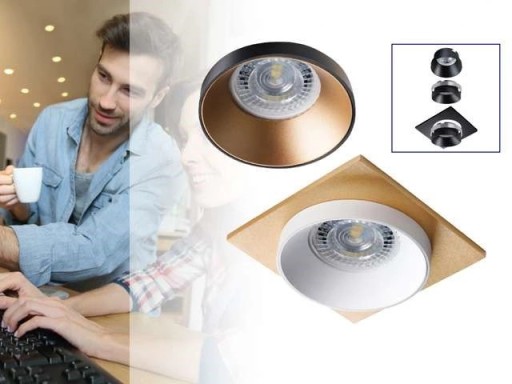 KANLUX LED stropné svietidlo SIMEN 10W GU10 Black Gold