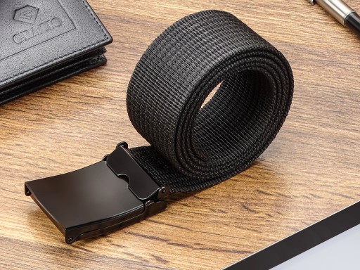 Široký čierny opasok na nohavice Gracio Webbing, 95 cm