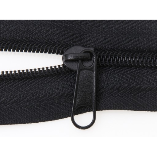 ČIERNA páska na zips, špirála, 3mm, 25 zipsov + 10 metrov