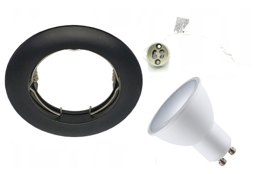 SET HALOGÉNOVÉ SVETLÁ + GU10 LED KRUH ČIERNA