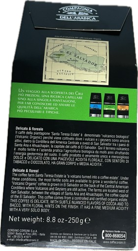 Káva Arabica mletá 100% BIO Corsini 250g
