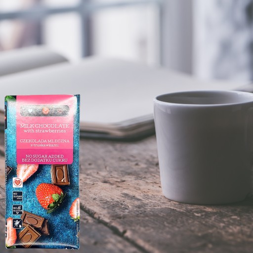 Pure&Good mliečna čokoláda s jahodami 75 g Bez pridaného cukru a lepku