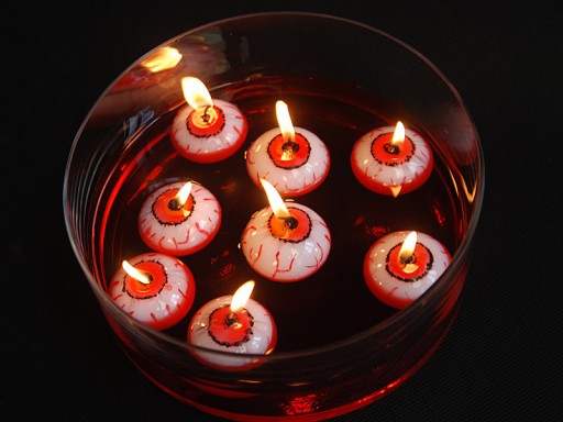 SVIEČKA NA HALLOWEEN TMAVÁ OČA - 1 kus