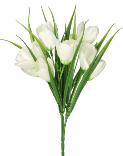 TULIPÁNY KYTICE TULIPÁNOV UMELÉ BIELE KVETY V KYTICI TULIPÁNOV 10 ks