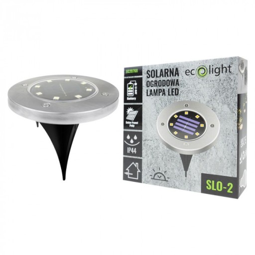LED solárne stojace svietidlo GROUND CLAVO SLO-2 studená 6500K satén IP44