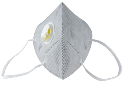 Filtračná maska KN95 šedá s ventilom, 5 vrstiev
