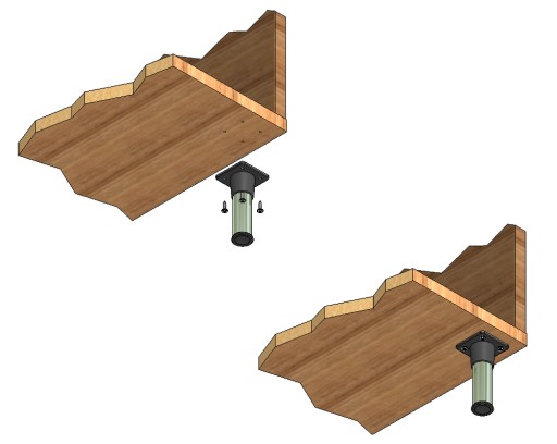 4 x NOHA CHROMOVANÁ NOHA FI 25MM, H- 70MM