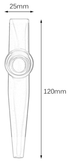 Strieborný KAZOO v tube + 5 voľných MEMBRÁN, kov - Perfektné na učenie