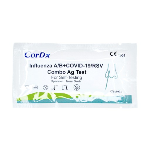 CorDx COMBO TEST 4v1 - chrípka TYP A+B COVID-19 RSV - CITLIVÝ DOMÁCI ANTIGEN