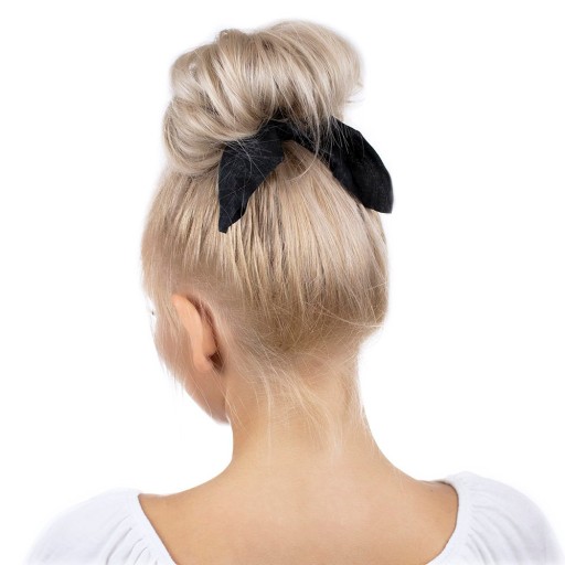 RUB NA VLASY, čierna ŠÁLKA, scrunchie, FROTÉ