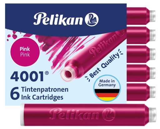 UNIVERZÁLNE KRÁTKE NÁPLŇKY PELIKAN 4001 RUŽOVÁ TP/6 321075 - 6 ks