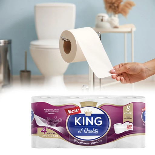 KING Of Quality Toaletný papier 4 vrstvy SOFT 8 roliek