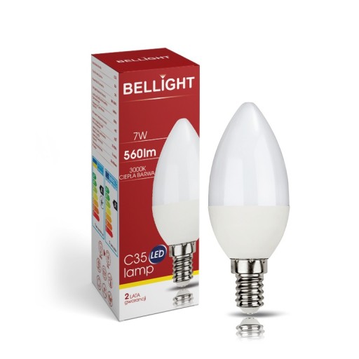 C35 LED žiarovka 230v 7w 3000k e14 sviečka