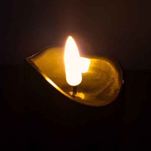 Voskovaná LED sviečka 15 cm Čierna 2/20/WAX-B 50/150