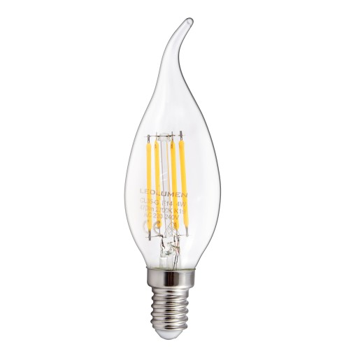 E14 LED SVIEČKOVÁ Žiarovka 4W=40W Vlákno 470lm 360° Dekoratívne bez blikania