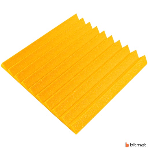 3D nástenné dekorácie PANEL REDUKCIA HLUKU žltá štvorcová hubka trojuholník