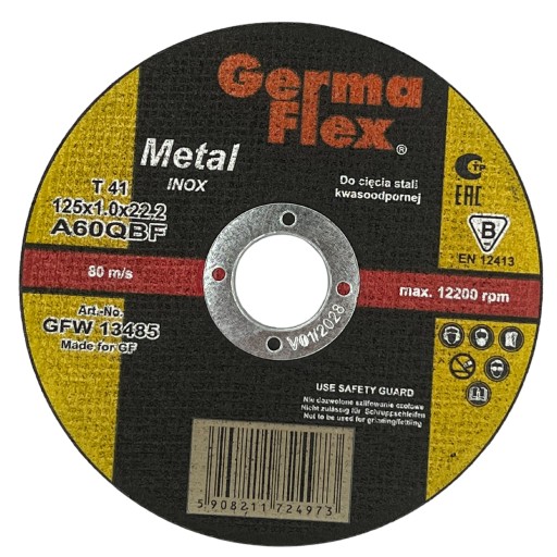KOVOVÉ KOTÚČE REZACIE 125x1 INOX GERMAFLEX 2 ks.