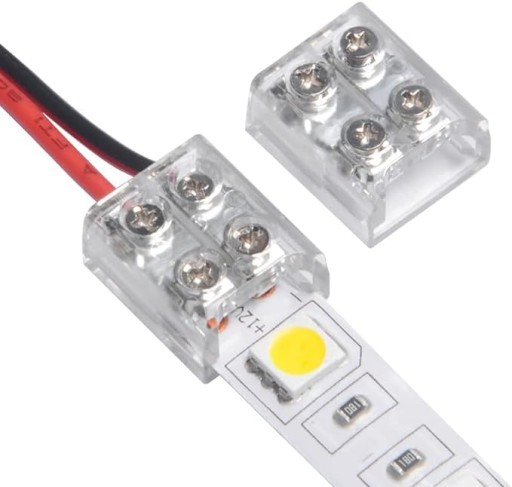 Konektor pre COB SMD LED pásik, 8mm, páskový, obojstranne priskrutkovaný