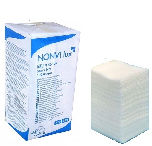 KOMPRESNÁ NESTERILNÁ NESTERILNÁ NETKANÁ MERAČKA 5mx5cm 30g 100 ks